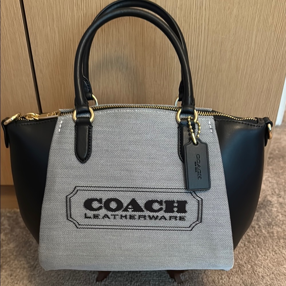 Coach Black and Gray Satchel Bag